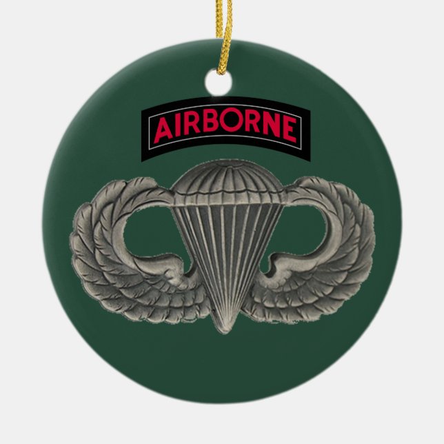 Military Parachutist Ceramic Tree Decoration (Front)