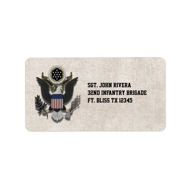 Military Patriotic Eagle Logo Seal Label (Front)