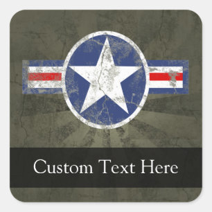 Military Patriotic Vintage Star Square Sticker