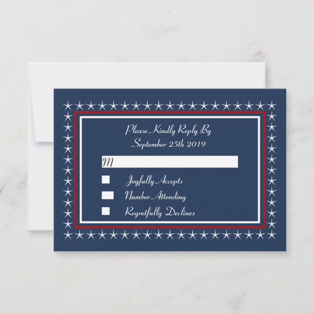 Military Patriotic Wedding RSVP Cards (Front)