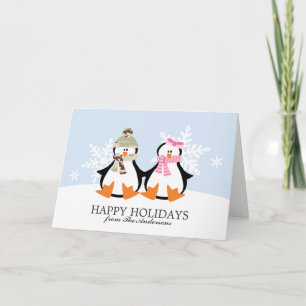Military Penguin Couple Christmas Cards