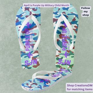 Military Personalised Purple Up Adult Multi-Colour Jandals