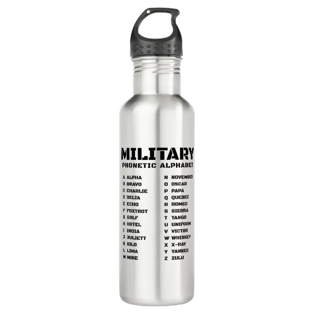 Military Phonetic Alphabet Canada 710 Ml Water Bottle (Front)