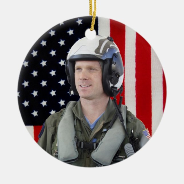 Military Photo Ceramic Tree Decoration (Front)