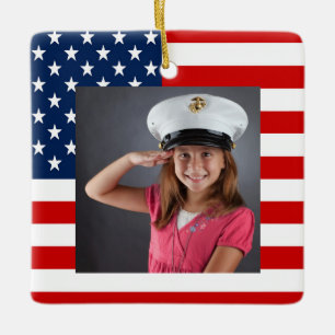 Military Photo Ceramic Tree Decoration