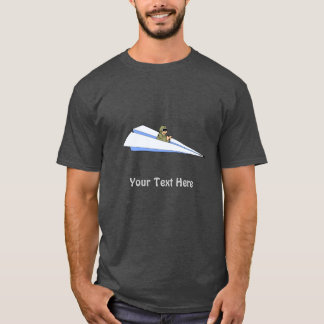Military Pilot Flying Funny Paper Aeroplane Jet T-Shirt