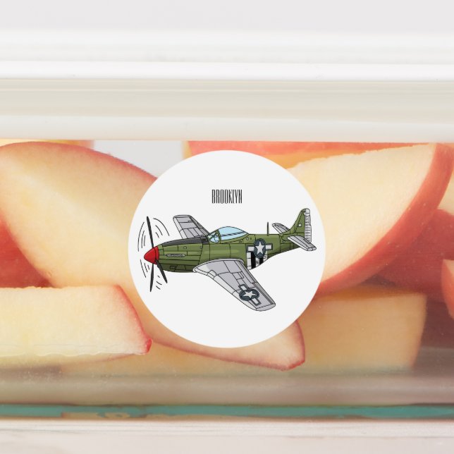 Military plane cartoon illustration  (Affixed)