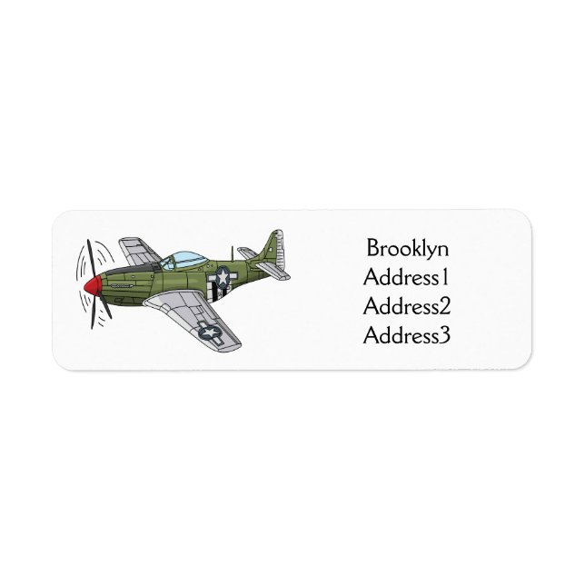 Military plane cartoon illustration (Front)