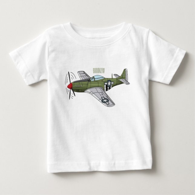 Military plane cartoon illustration baby T-Shirt (Front)