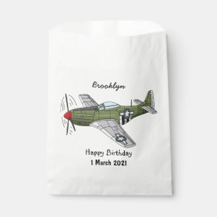 Military plane cartoon illustration favour bags