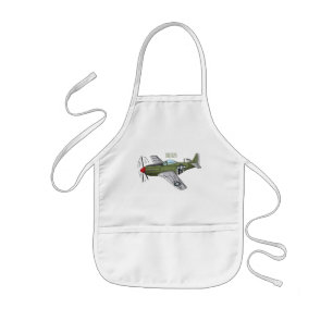 Military plane cartoon illustration kids apron