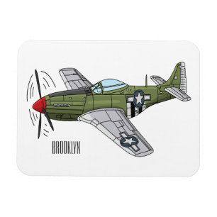 Military plane cartoon illustration magnet