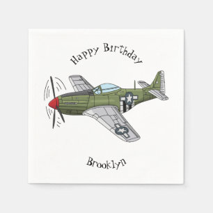 Military plane cartoon illustration  napkin