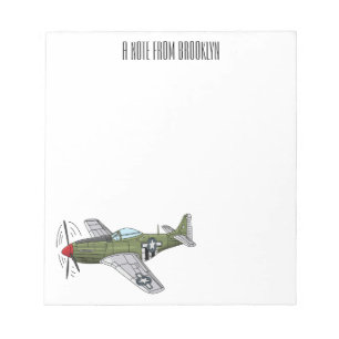 Military plane cartoon illustration notepad