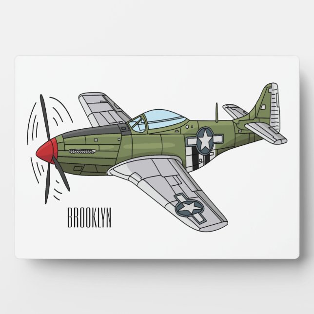 Military plane cartoon illustration plaque (Front)