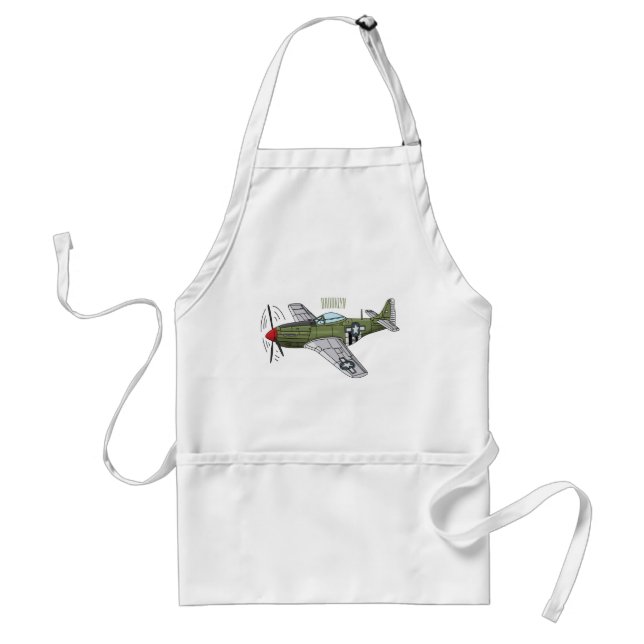 Military plane cartoon illustration standard apron (Front)