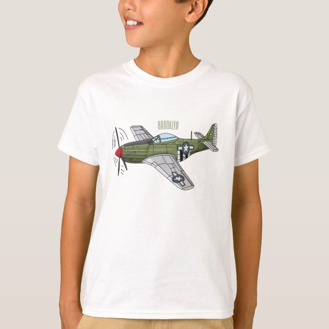 Military plane cartoon illustration T-Shirt (Front)