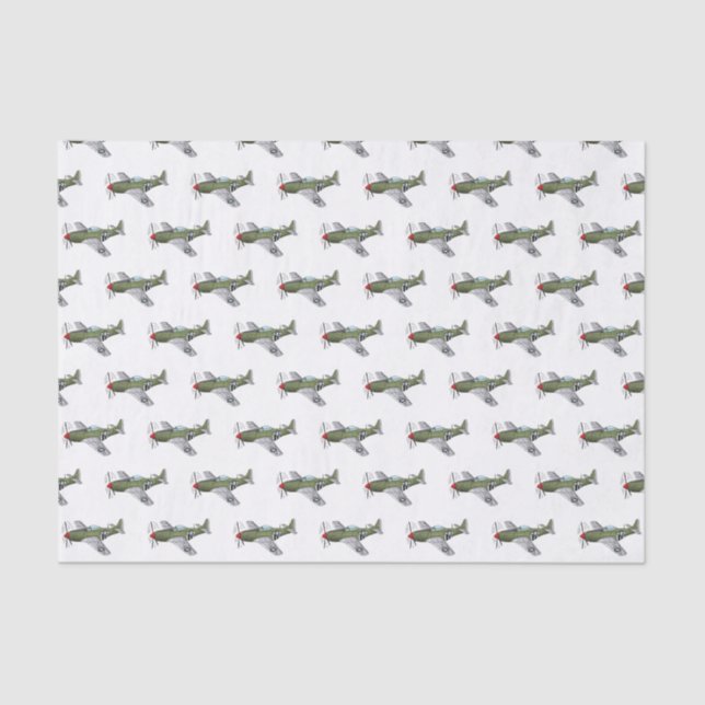 Military plane cartoon illustration tissue paper (Front)