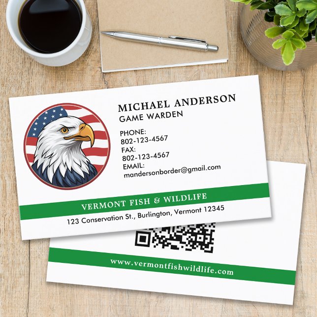 Military Police Border Patrol Custom Logo QR Code Business Card (Creator Uploaded)