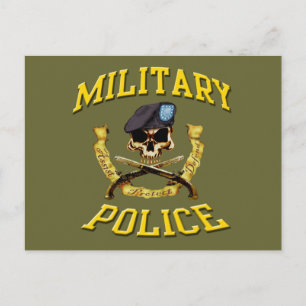 Military Police Skull Postcard