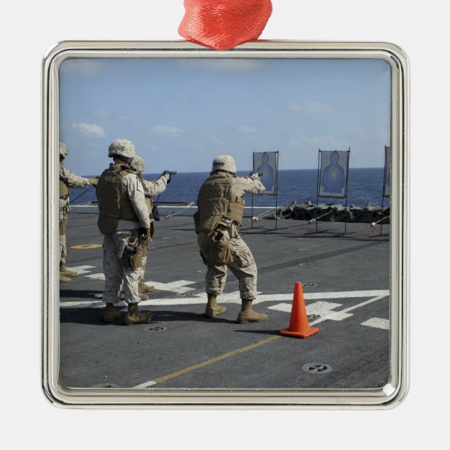 Military policemen train with the Berretta M9 Metal Tree Decoration (Front)