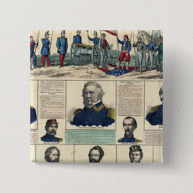 Military Portraits 15 Cm Square Badge (Front)