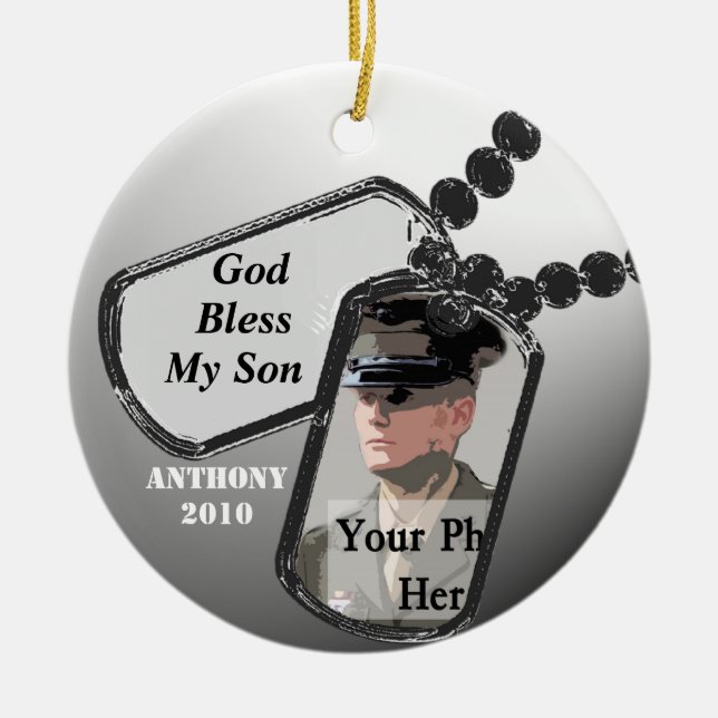 Military Prayer Ceramic Tree Decoration (Front)