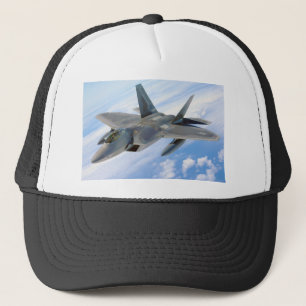 military raptor aeroplane fighter trucker hat