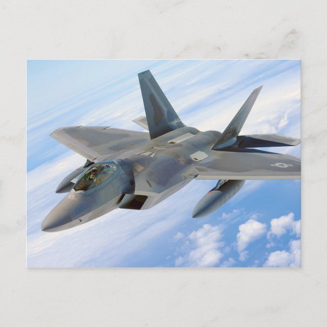 Military raptor fighter jet postcard (Front)