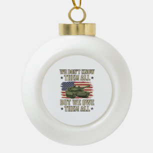 Military Remembrance Tank Patriotic Shirt Design_1 Ceramic Ball Christmas Ornament