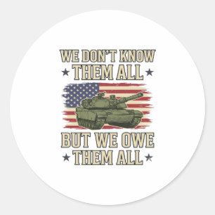 Military Remembrance Tank Patriotic Shirt Design_1 Classic Round Sticker