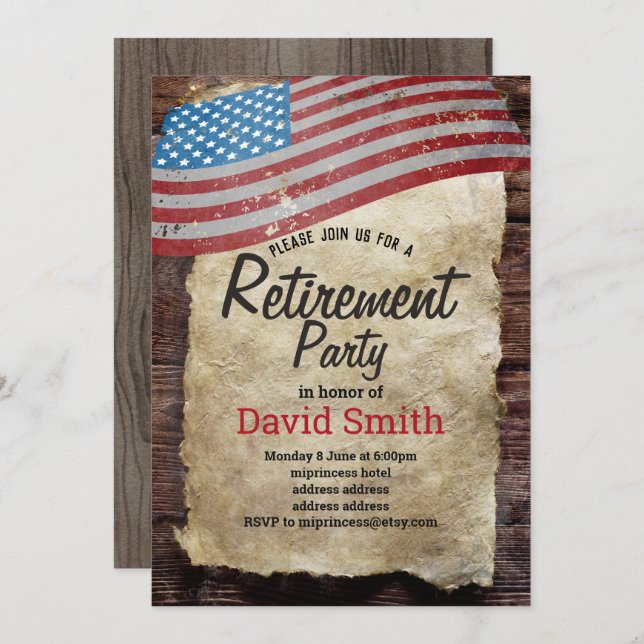 Military Retirement, Army,  retirement party Invit Invitation (Front/Back)