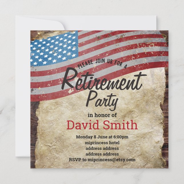 Military Retirement, Army,  retirement party Invit Invitation (Front)