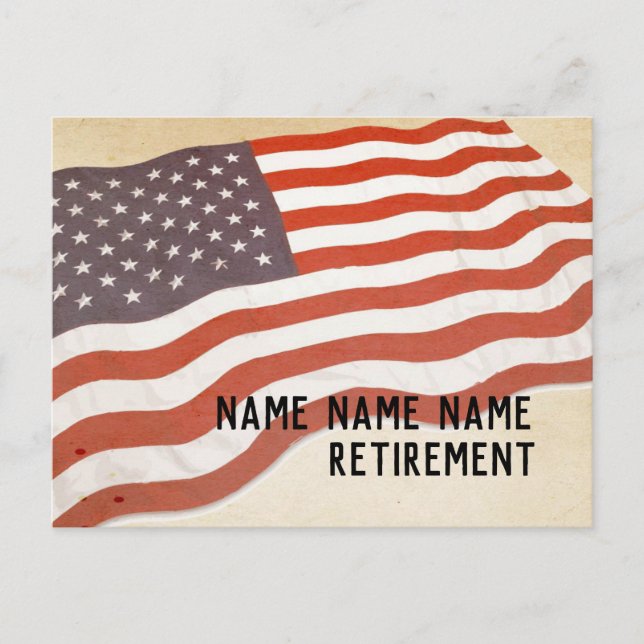Military Retirement, Army,  retirement party Invitation Postcard (Front)