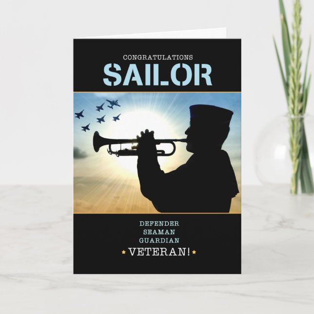 Military Retirement Congratulations Sailor Card (Front)