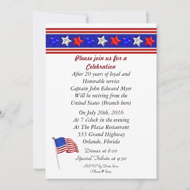 Military retirement party Invitation (Front)