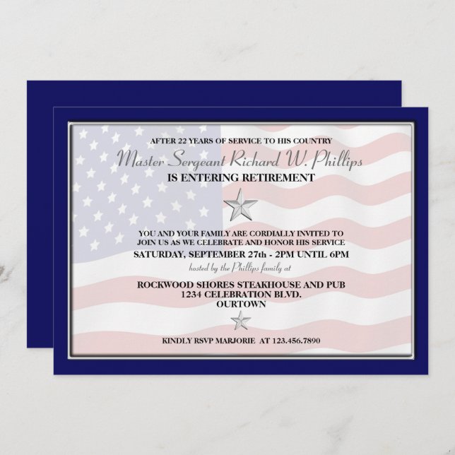 Military Retirement Party Invitations (Front/Back)