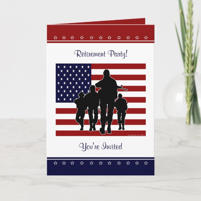 Military Retirement Party Personalised Invitation (Front)