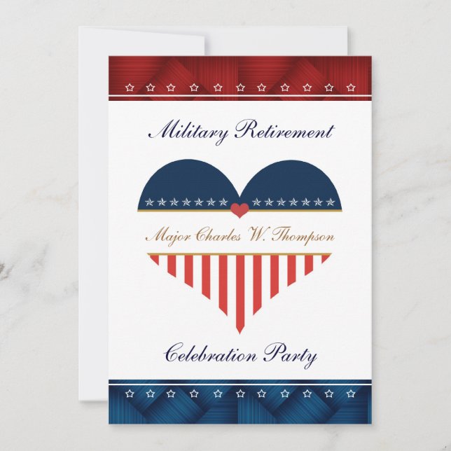 Military Retirement Party Personalised Invitation (Front)