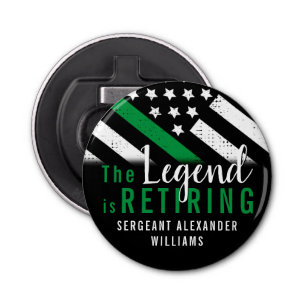 Military Retirement Thin Green Line Flag Army Bottle Opener