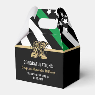 Military Retirement Thin Green Line Flag Army Favour Box