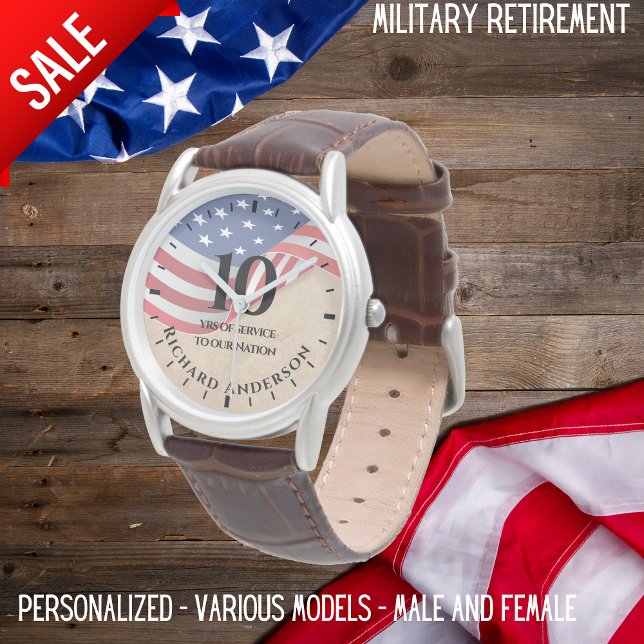 Military Retirement Us Flag Army Navy Airforce Watch (Creator Uploaded)