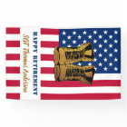 Military Retirement USA American Flag Gold Boots