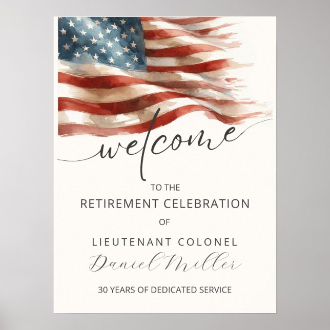 Military Retirement Welcome Poster | Editable (Front)