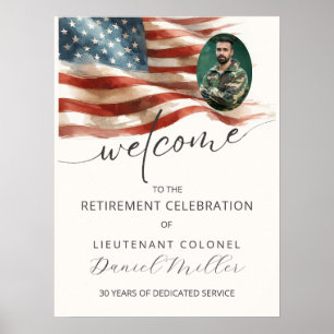 Military Retirement Welcome Poster with Photo