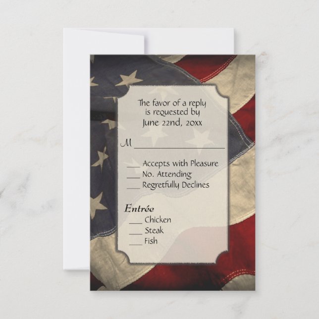 Military RSVP with Menu Choices (Front)
