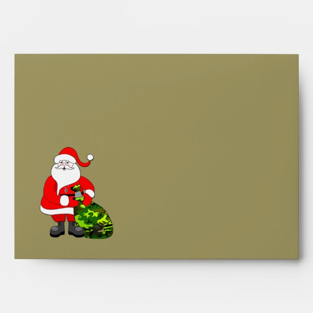 Military Santa Khaki Christmas Envelope (Front)