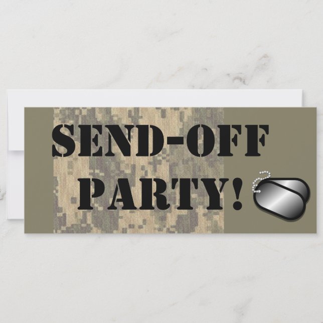 Military Send Off Party Custom Personalised Invitation (Front)