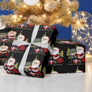 Military Soldier and Santa Claus Christmas Custom Wrapping Paper