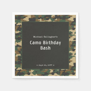 Military Soldier Camouflage Birthday Napkin